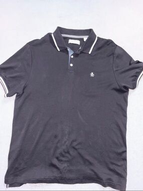 Original Penguin Black Polo with White Piping